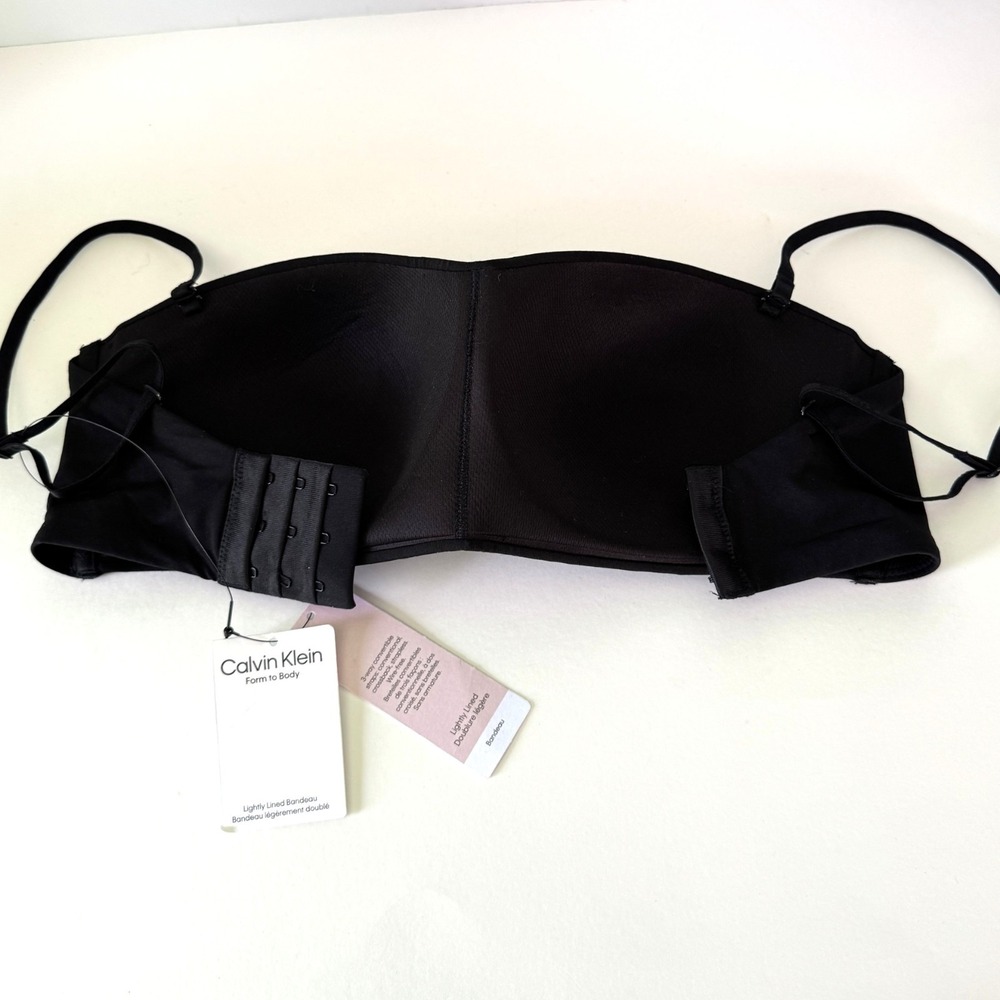 Calvin Klein, Size Medium, Form To Body Black Lightly Lined Bandeau Bralette NEW - Picture 6 of 12